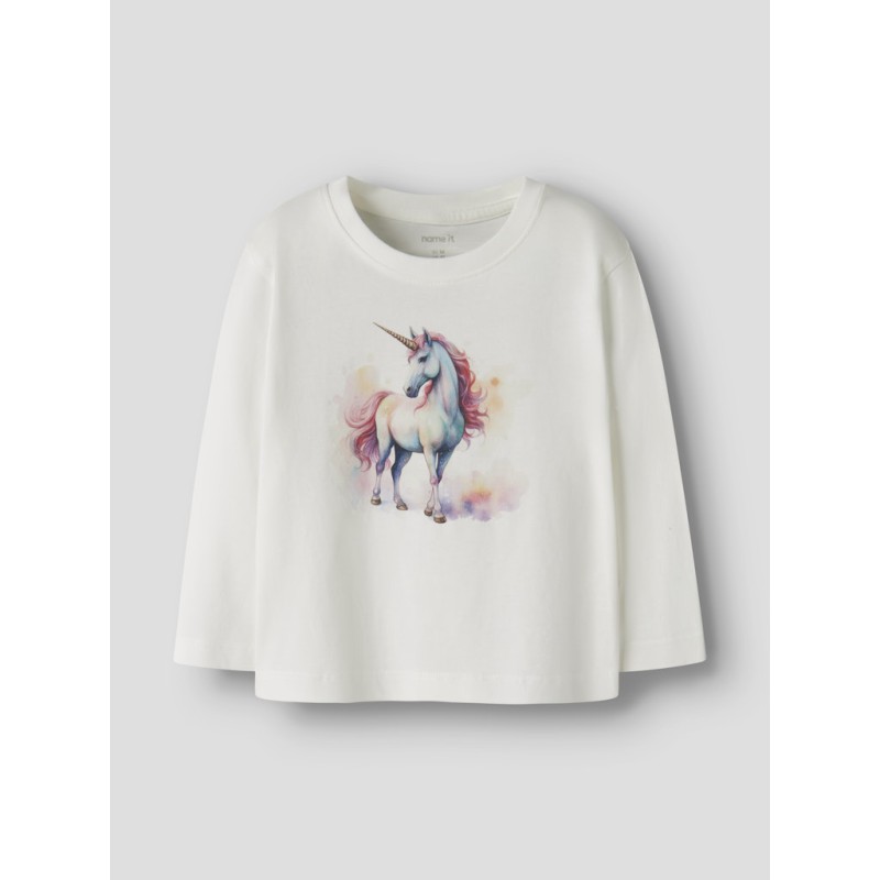 NAME IT Mini Votea L/S Regular Bluse - Cloud Dancer