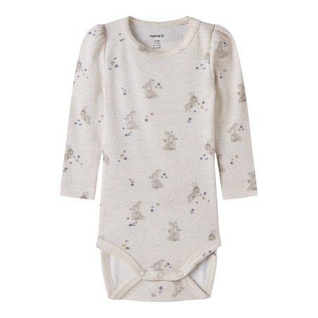 NAME IT Baby Dia Kab L/S Bodystocking - Peyote Melange