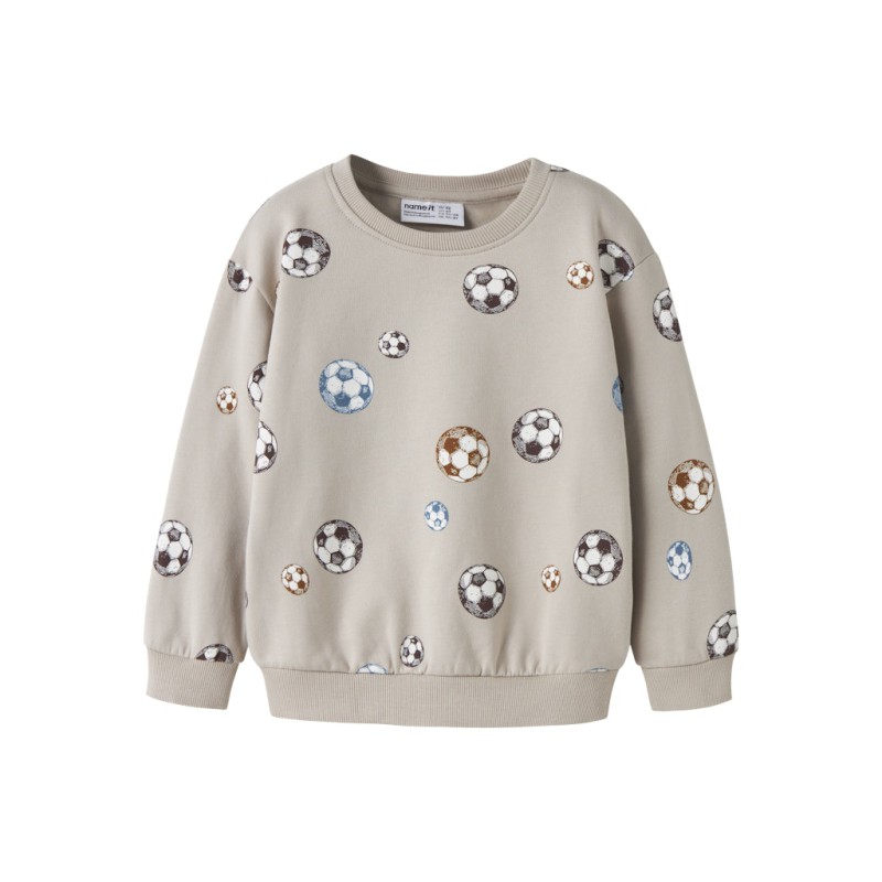 NAME IT Mini davis L/S Fodbold Sweatshirt - Pure Cashmere