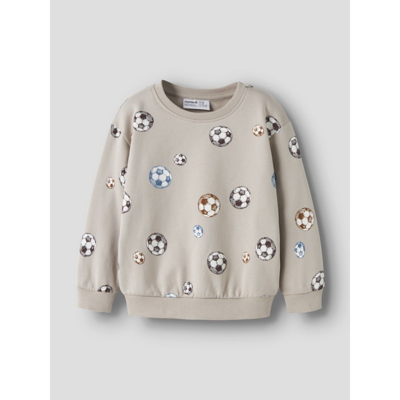 NAME IT Mini davis L/S Fodbold Sweatshirt - Pure Cashmere