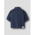 NAME IT Kids Lea Oversize S/S Denim Skjorte - Dark Blue Denim