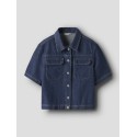 NAME IT Kids Lea Oversize S/S Denim Skjorte - Dark Blue Denim