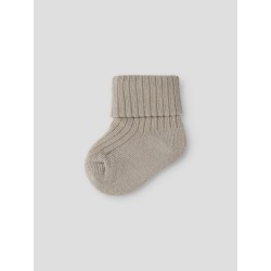 NAME IT Baby Nobbu Rib Strik Sokker - Chateau Gray