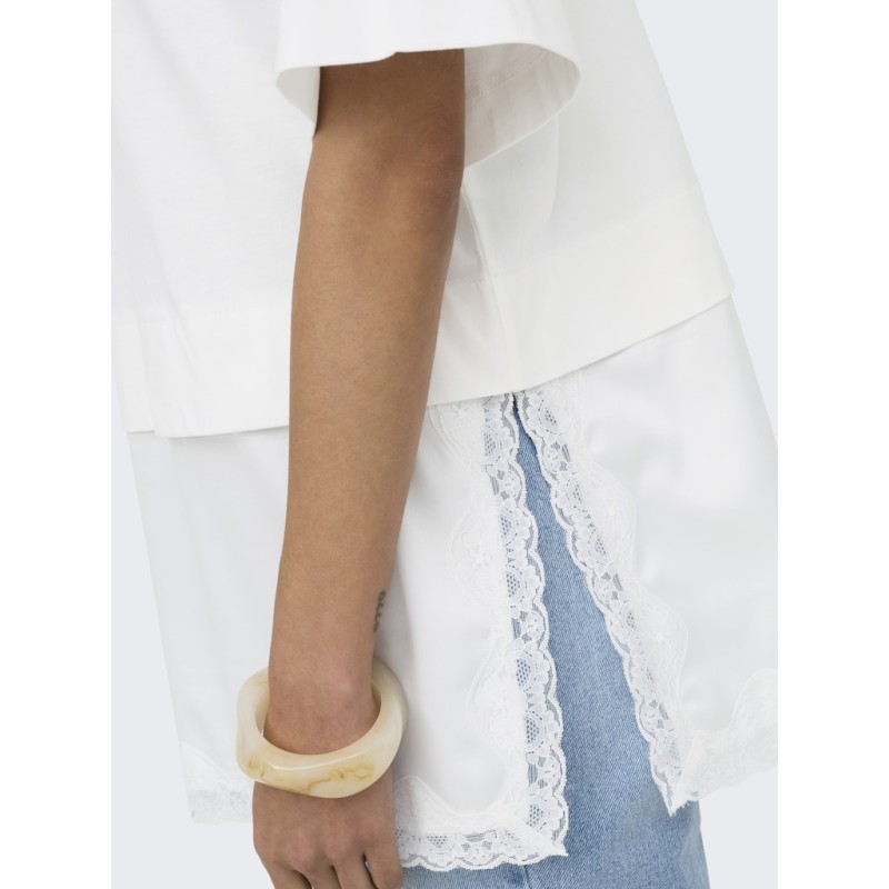 ONLY Mexa kortærmet blonde t-shirt - Cloud Dancer