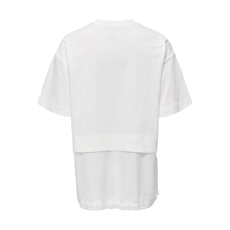 ONLY Mexa kortærmet blonde t-shirt - Cloud Dancer