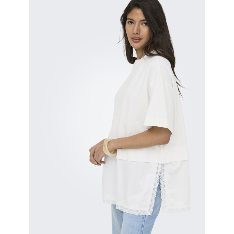 ONLY Mexa kortærmet blonde t-shirt - Cloud Dancer