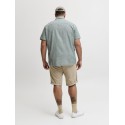 JACK & JONES PLUS Blusummer kortærmet hør skjorte - Laurel Wreath