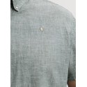 JACK & JONES PLUS Blusummer kortærmet hør skjorte - Laurel Wreath