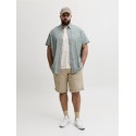 JACK & JONES PLUS Blusummer kortærmet hør skjorte - Laurel Wreath
