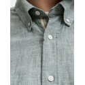 JACK & JONES PLUS Blusummer kortærmet hør skjorte - Laurel Wreath