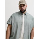 JACK & JONES PLUS Blusummer kortærmet hør skjorte - Laurel Wreath