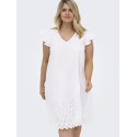 ONLY CARMAKOMA Tulum kortærmet kjole - Bright White