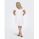 ONLY CARMAKOMA Tulum kortærmet kjole - Bright White