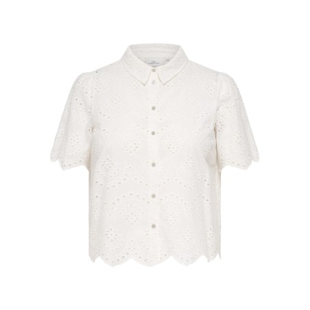 ONLY CARMAKOMA Valais S/S Skjorte - Cloud Dancer