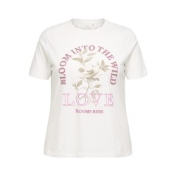 ONLY CARMAKOMA Payton S/S Jeans T-shirt - Cloud Dancer
