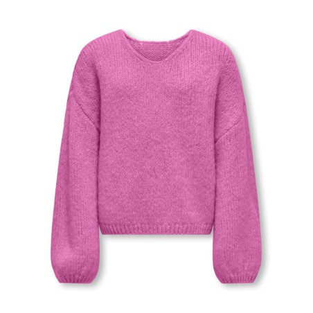 KIDS ONLY Dinea L/S Vendbar Strik Pullover - Super Pink