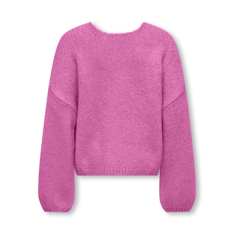 KIDS ONLY Dinea L/S Vendbar Strik Pullover - Super Pink
