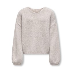 KIDS ONLY Dinea L/S Vendbar Strik Pullover - Pumice Stone