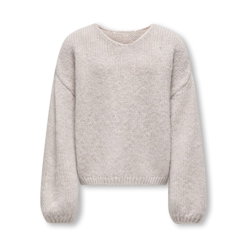 KIDS ONLY Dinea L/S Vendbar Strik Pullover - Pumice Stone