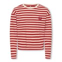 KIDS ONLY Livina L/S Stribet Bluse - High Risk Red