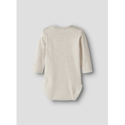 NAME IT BABY Haball langærmet body - Peyote Melange