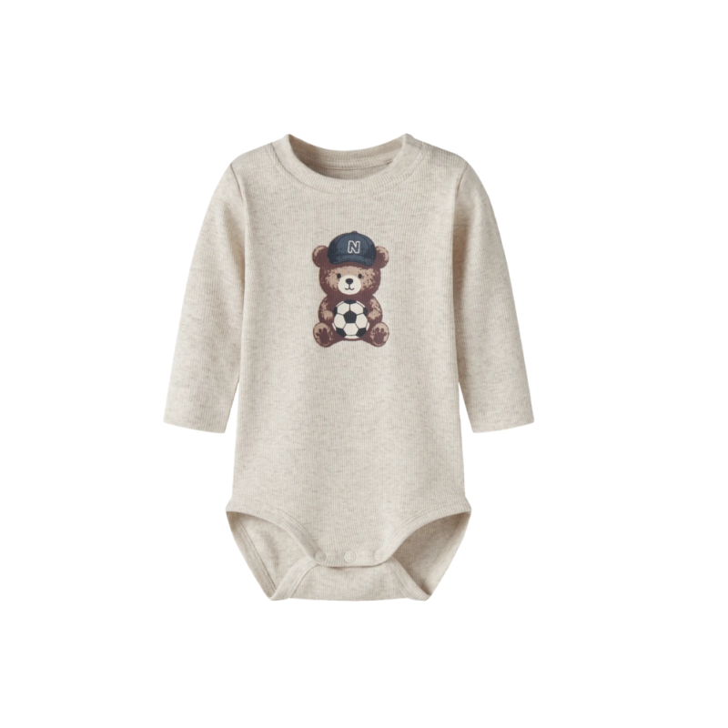 NAME IT BABY Haball langærmet body - Peyote Melange