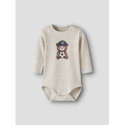 NAME IT BABY Haball langærmet body - Peyote Melange