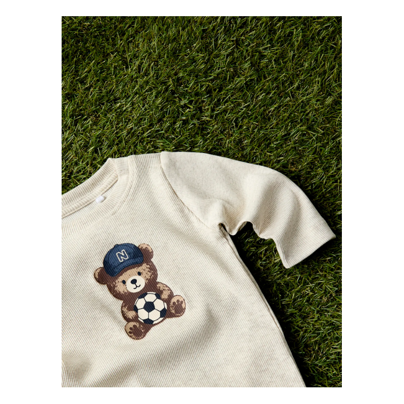 NAME IT BABY Haball langærmet body - Peyote Melange