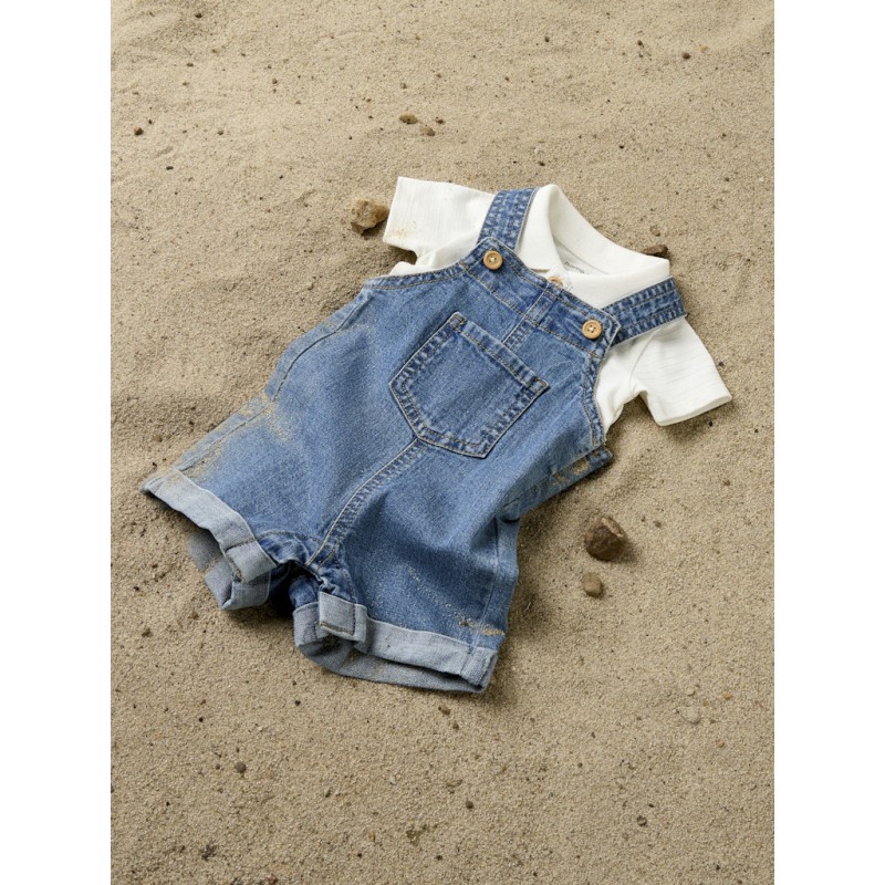 NAME IT BABY Lou hør denim overall shorts - medium blue denim