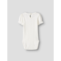 NAME IT BABY Happy kortærmet body - Cloud Dancer