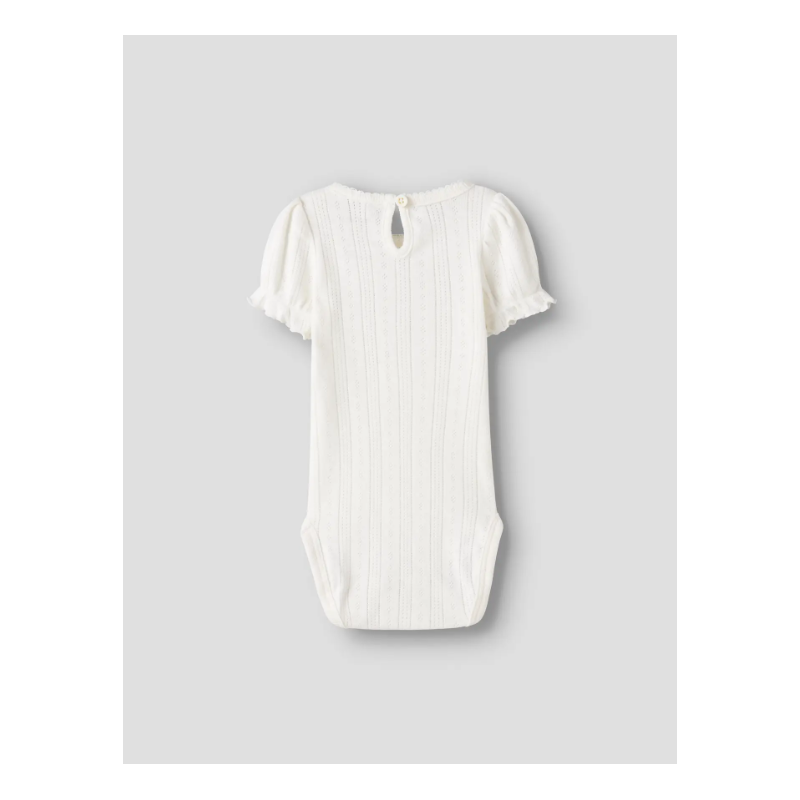 NAME IT BABY Happy kortærmet body - Cloud Dancer