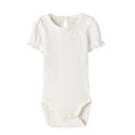 NAME IT BABY Happy kortærmet body - Cloud Dancer