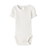 NAME IT BABY Happy kortærmet body - Cloud Dancer
