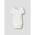 NAME IT BABY Happy kortærmet body - Cloud Dancer