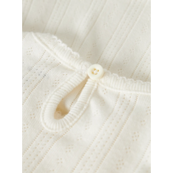 NAME IT BABY Happy kortærmet body - Cloud Dancer