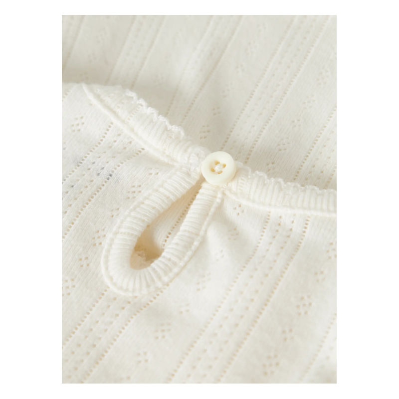 NAME IT BABY Happy kortærmet body - Cloud Dancer