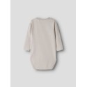 NAME IT BABY Hole langærmet body - Chateau Gray