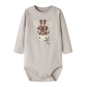 NAME IT BABY Hole langærmet body - Chateau Gray