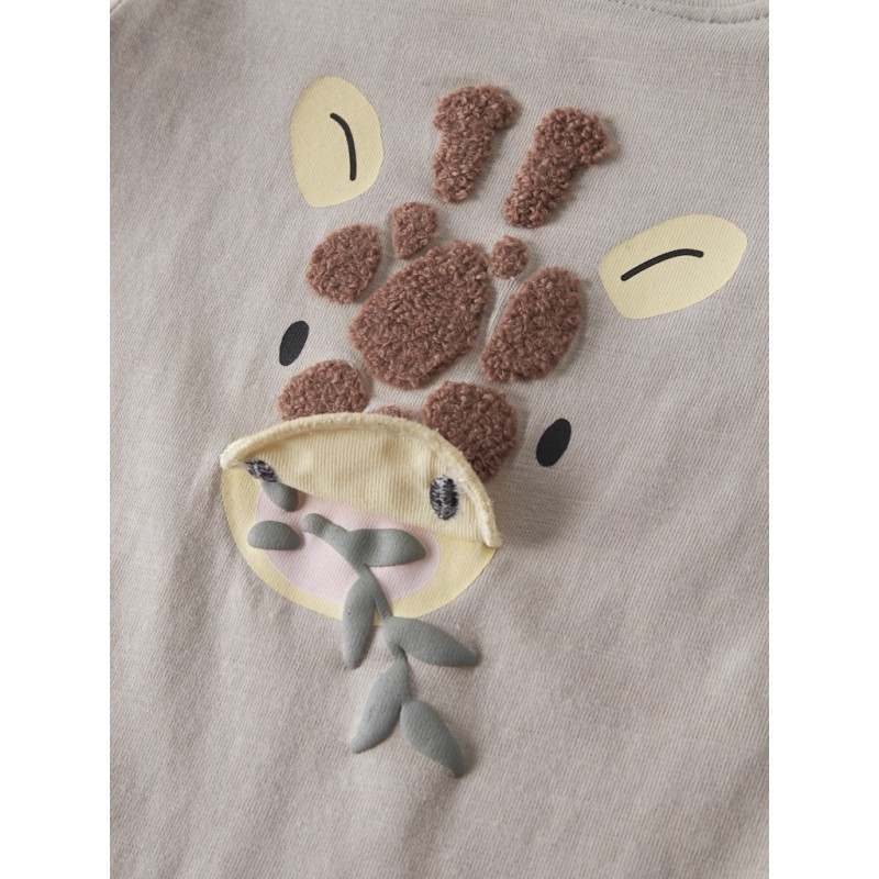 NAME IT BABY Hole langærmet body - Chateau Gray