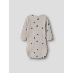 NAME IT BABY Fun kab langærmet body - Chateau Gray