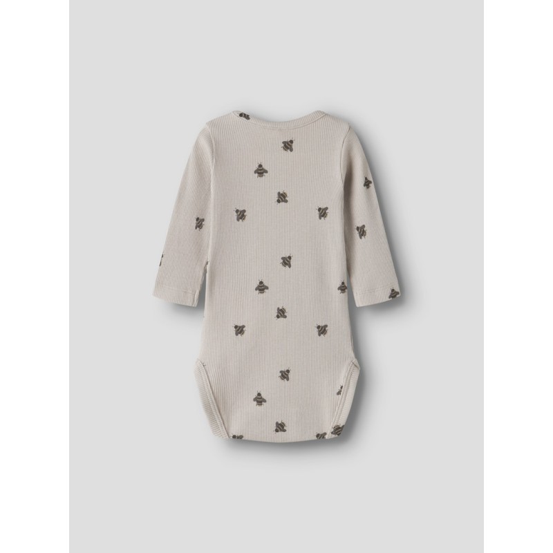NAME IT BABY Fun kab langærmet body - Chateau Gray