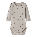NAME IT BABY Fun kab langærmet body - Chateau Gray