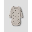 NAME IT BABY Fun kab langærmet body - Chateau Gray