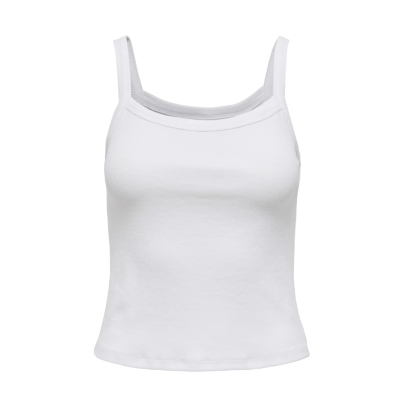 ONLY Vira S/L Rib Top - Bright White