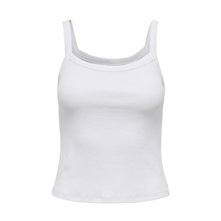 ONLY Vira S/L Rib Top - Bright White