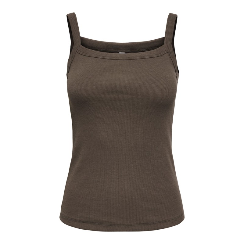 ONLY Vira S/L Rib Top - Chocolate Martini