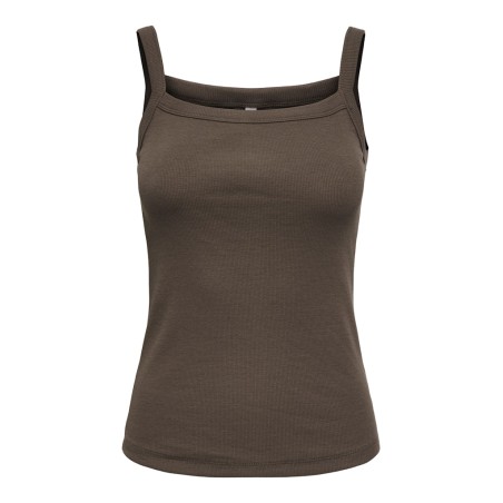 ONLY Vira S/L Rib Top - Chocolate Martini