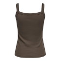 ONLY Vira S/L Rib Top - Chocolate Martini
