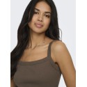 ONLY Vira S/L Rib Top - Chocolate Martini