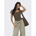 ONLY Vira S/L Rib Top - Chocolate Martini